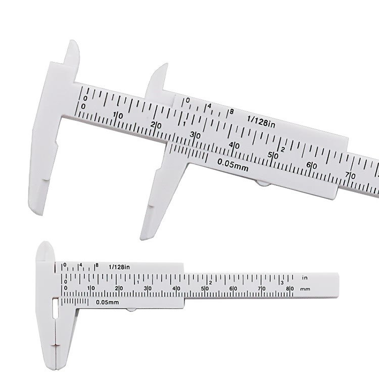 High quality 1pcs 0-80mm double rule scale plastic Vernier c