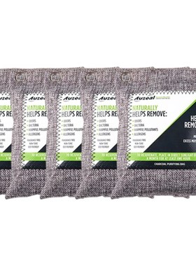 5 Packs Charcoal Odor Eliminator Bags Activated Bamboo Charc