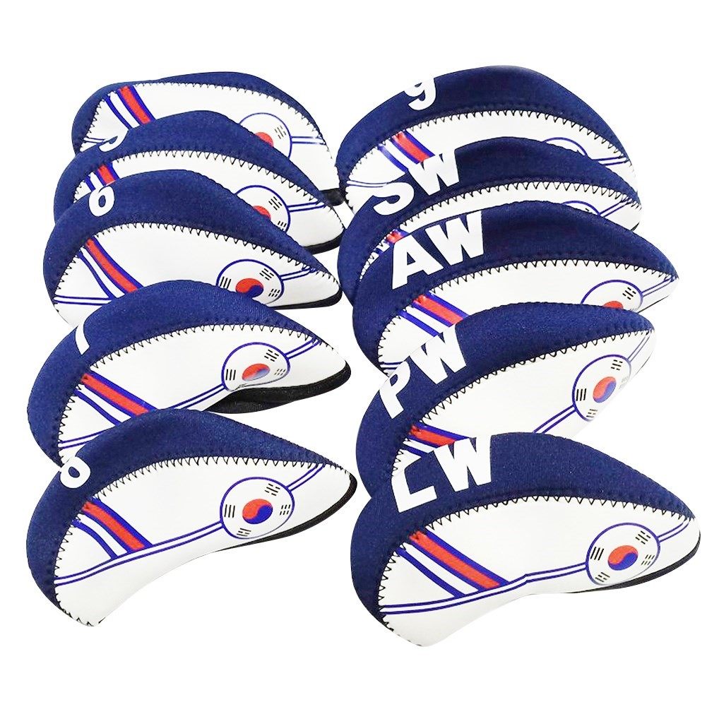 10pcs/set exquisite korea flag print golf club iron head co