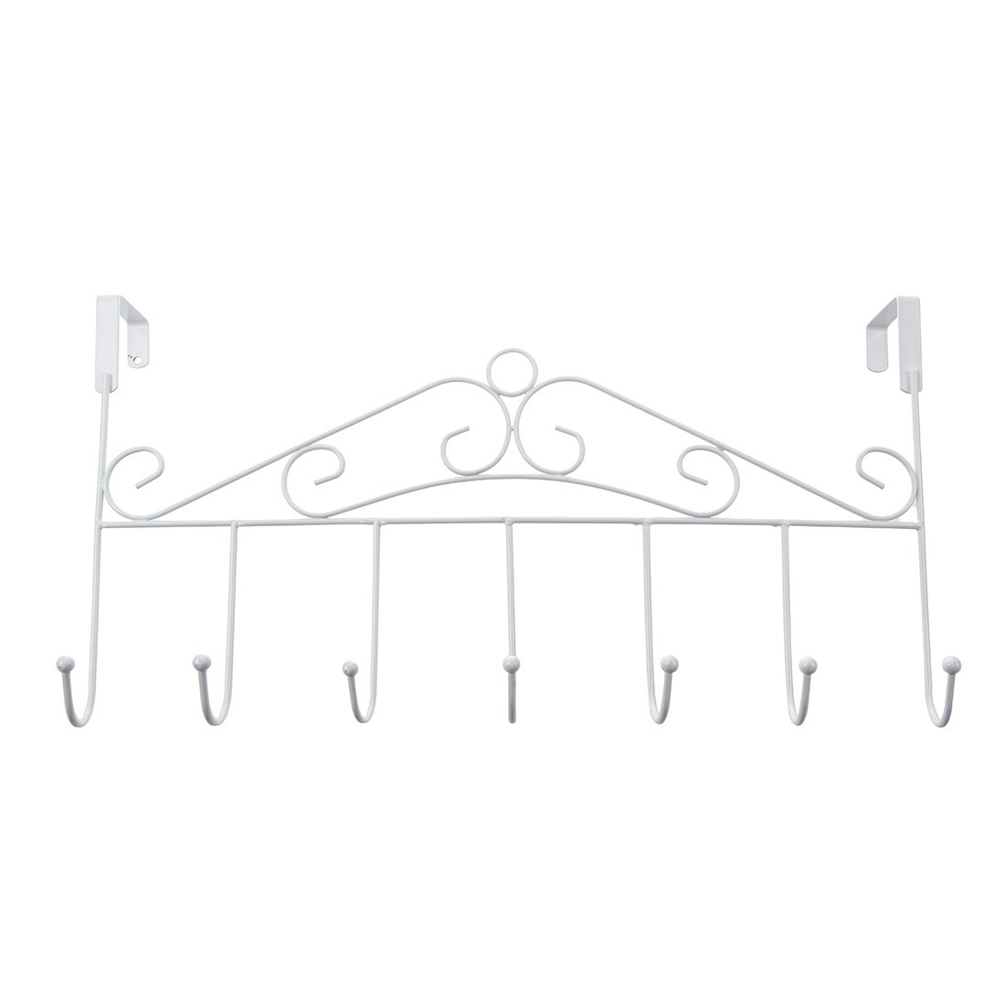 7 Hanger White Towel Hat Coat Clothes Wall Hook Over Door Ba