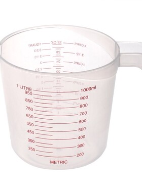 1000ml Plastic Transparent Measuring Cup Jug Pour Spout Surf