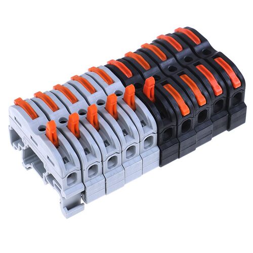 10Pcs 1 Pin Din Rail Universal Compact Cable Wiring Connecto