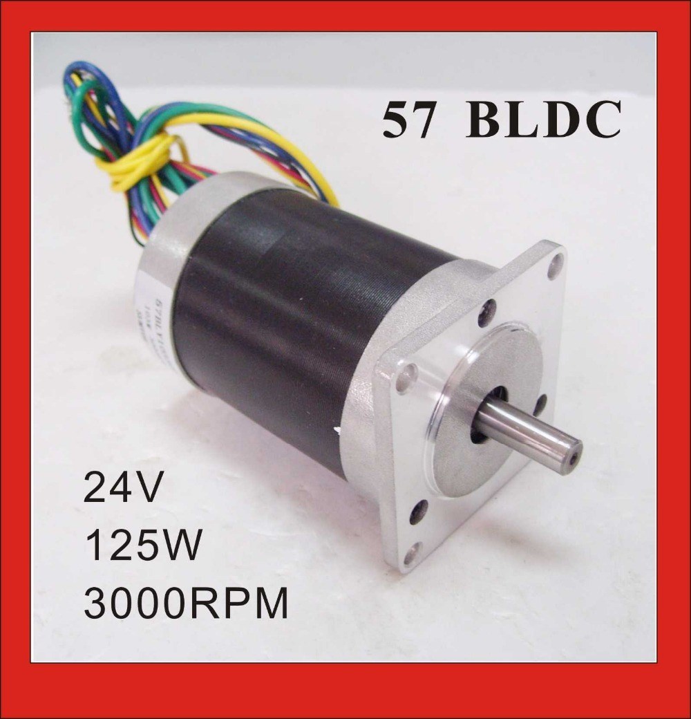 3 Phase 24V 57 Brushless DC Motor 125W 3000rpm 0.4N.m (55.6o