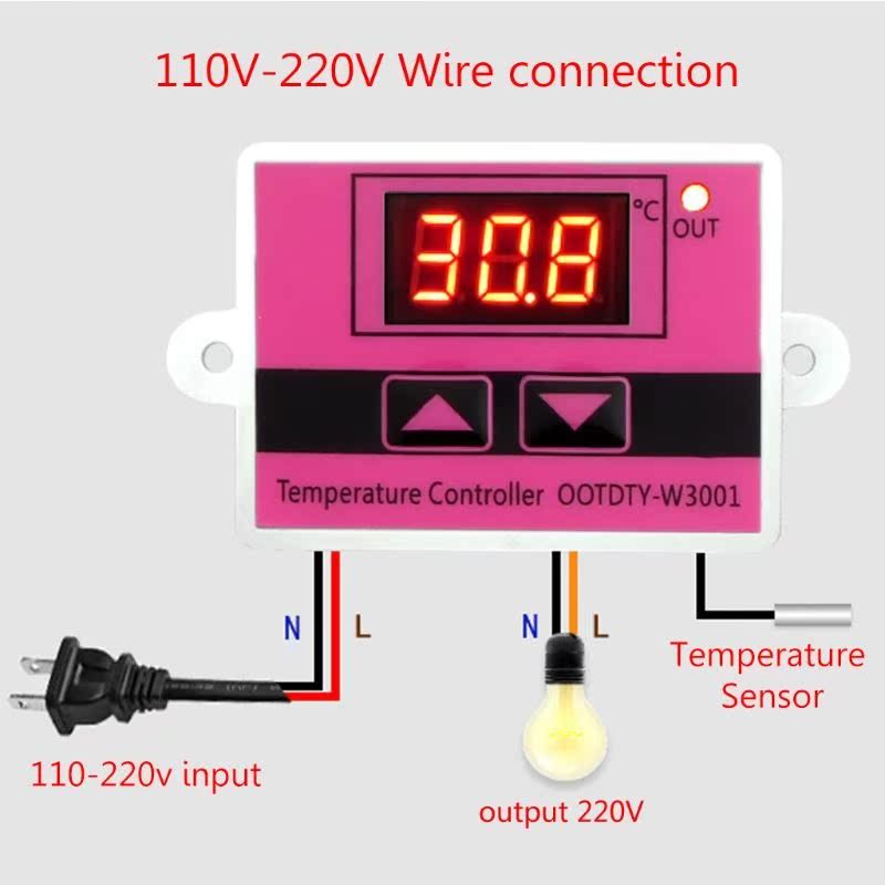 W3001 AC 110V-220V Temperature Controller Thermostat Switch