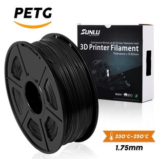 PETG Filament 1.75MM Black Color PETG 3D Printer Filament 1K