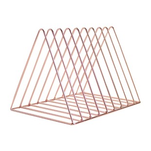 Iron LP Record Rack Triangle Book Magzine Holder Desk Record