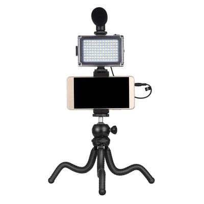 PULUZ Mini Octopus Flexible Tripod Holder with Studio Light