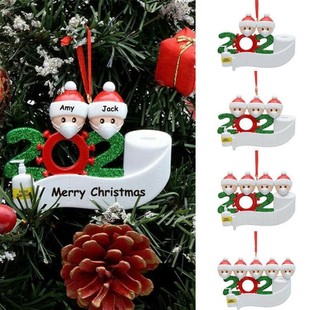 Happy New year 2021 Christmas Decoration hanging  Xmas tree