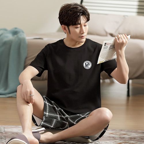 Plus Size Pajamas For Men Casual Cotton Print Pajama Sets Su