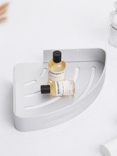 Silver Shower Caddy Bathroom Triangle Shelf Wall Mount Space