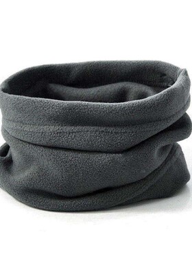 Mens Womens Thermal Warm Fleece Snood Scarf Neck Warmer Bean