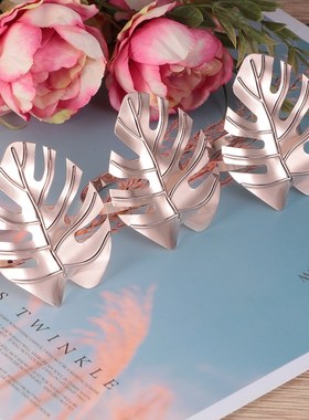 6pcs Hawaii Wedding Party Napkin Ring Monstera Napkin Holder