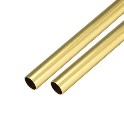 2 Pcs Brass Round Tube 300mm Length 12mm OD 0.5mm Wall Thick