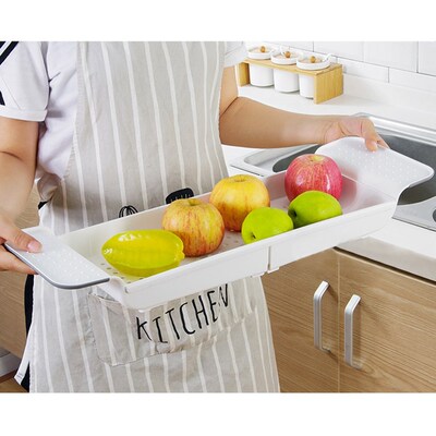 Retractable Bathtub Storage Rack Bath Tray Shelf Scalable Ba