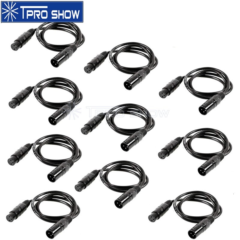 10Pcs/Lot Dmx Cable 3Pin Connector 1M 2M Dmx Signal Line For