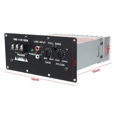 100W 12V Car Hi-Fi Bass Power Amplifier Powerful 6-12inch Su