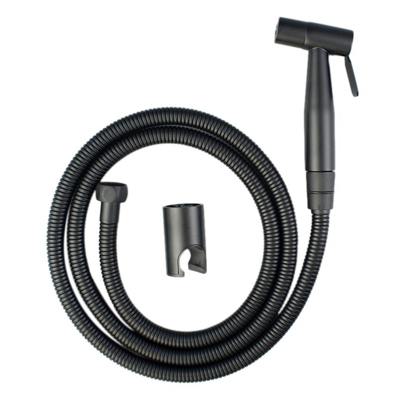 Black Handheld Toilet Sprayer Stainless Steel Bathroom Bidet