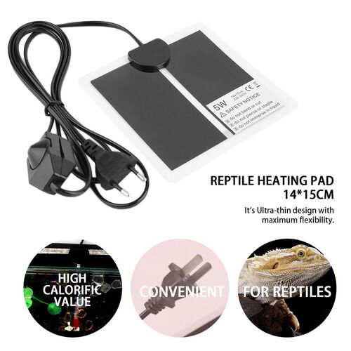 5W 220-240V Reptile Heating Pad 14*15cm Heat Mat EU Plug Dog