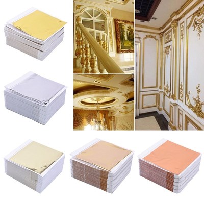 100Pcs 8*8.5cm Imitation Gilding Foil Paper Giltter Gold Le