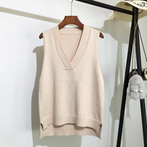 V-neck knitted vest women's sweater autumn and winter new Ko