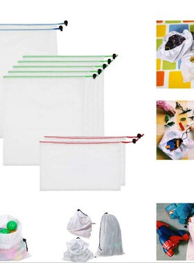 New Three colors Reusable Mesh Produce Bag Eco Friendly Bags