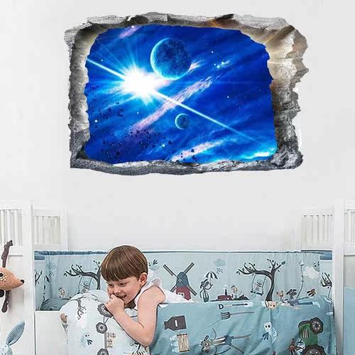3D Universe Planets PVC Waterproof Self-Adhesive Wall Sticke