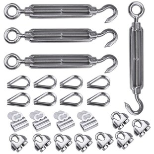 4 Pack 1/8 Inch Cable Railing Kit Included Stainless Steel H