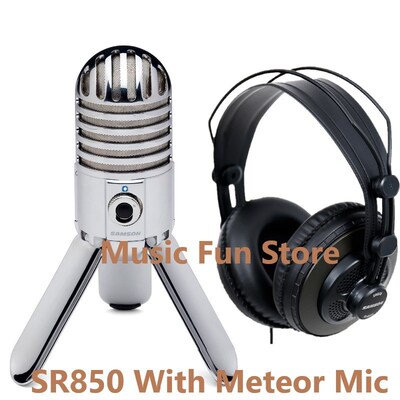 Meteor Mic SB Studio Condenser Microphone and SR850 Headphon