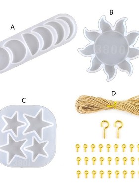 Moon Sun Star God Resin Casting Mold Moon Phase Pendant Home