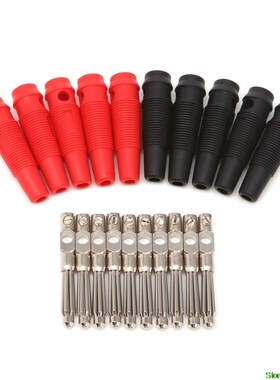 5 Pair/10 Pcs 4mm 32A Solderless Side Stackable Banana Plug