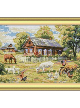 Farm DIY Handmade Needlework Counted 14CT Printed Cross Stit