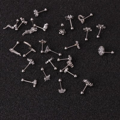 1PC Rose Gold CZ helix earring cartilage tragus stud barbell