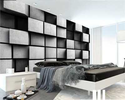 Beibehang Custom 3D Wallpaper Cube Photo Wallpaper TV Backg