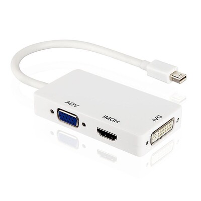 3 In 1 Thunderbolt Mini Display Port DP Male to HDMI/ DVI/ V