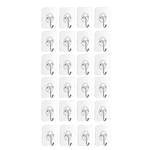 24Pcs Strong Transparent Cup Sucker Wall Hooks Hanger Kitch