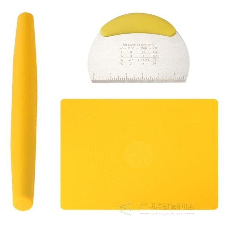 Pastry Cake Mat Set Non-Stick 3Pcs DIY Dough Scraper Kit Do