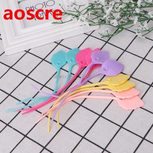 10Pcs/Set Reusable Silicone Wire Cable Ties Organizer Food B