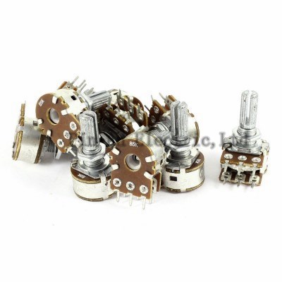 10pcs WH148 B1K Linear Potentiometer 15mm Shaft With Nuts An