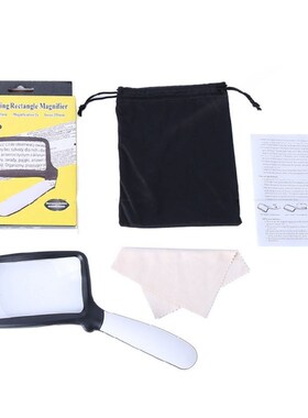 2X LED Magnifier with Foldable Handle 5 LED Lights Rectangul