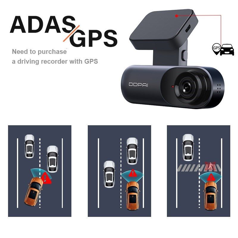 Original DDPai Mola N3 Dash Cam 1600P Speed  Coordinates GPS
