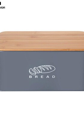 Storage Box With Bamboo Cutting Board Lid Bread Box Metal G