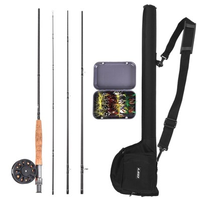 9' Fly Fishing Rod and Reel Combo with Carry Bag 20 Flies Co