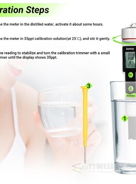 Portable Salinometer Waterproof Salinity Test Pen 2-in-1 Sal