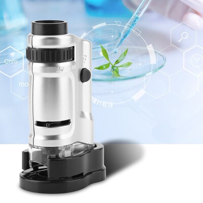 20X-40X Zoom LED Lighted Illuminated Mini Pocket Microscope