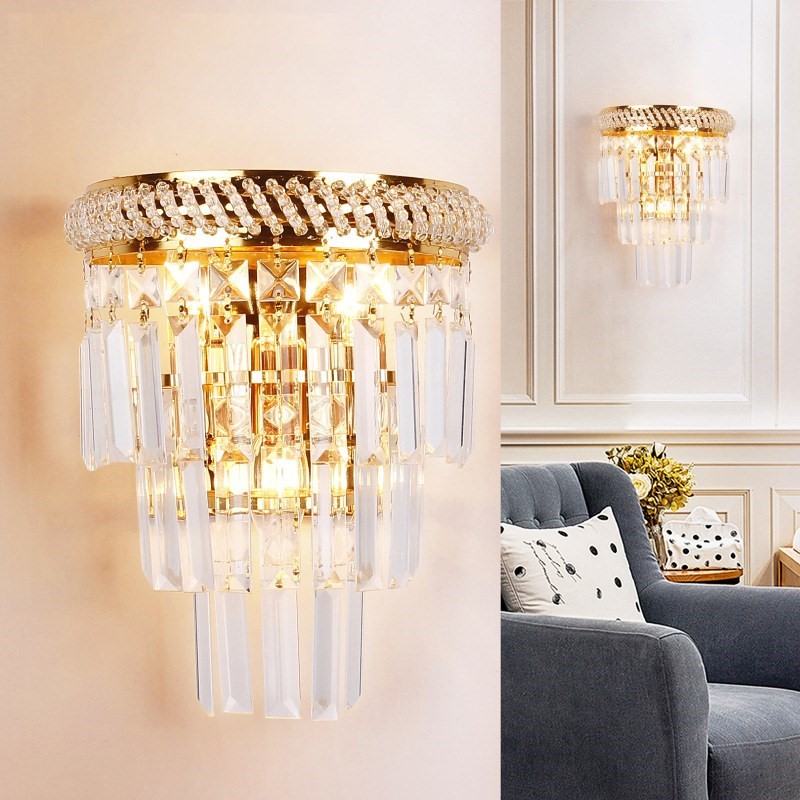 European Creative E14 LED Wall Lamp High Art Grade Crystal B