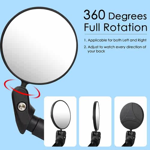 WEST BIKING Bike Rearview Mirror 360 Rotation Adjustable Wi