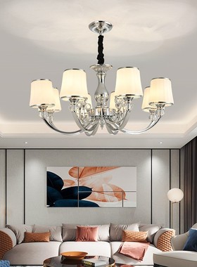 Modern lustre suspension lamp with white lamp shades chandel