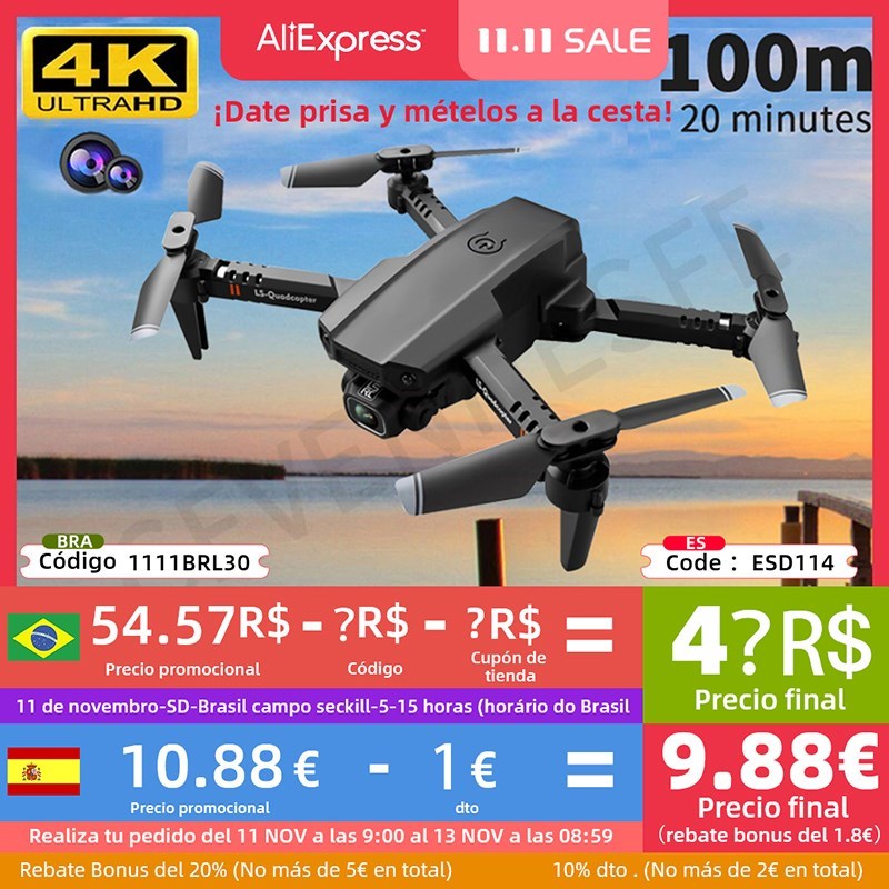 2021 New Mini Drone XT6 4K 1080P HD Camera WiFi Fpv Air Pres