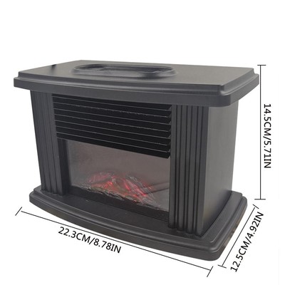 Mini Electric Fireplace Stove Heater Portable Tabletop Indoo
