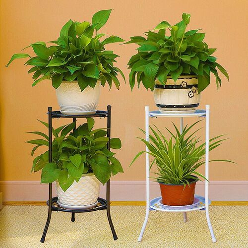 2 Tier 24x30x35cm Metal Plant Stand Flower Rack Pot Storage
